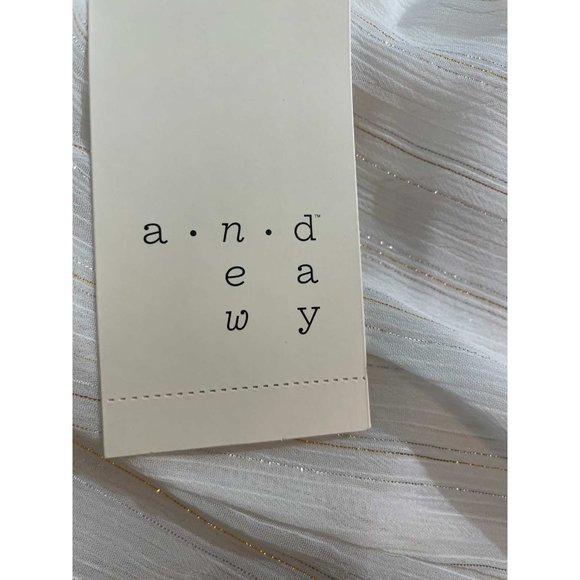 A New Day Womens Metallic Striped Puff Ruffled Sleeve Top XX LARGE (909) - Picture 3 of 5